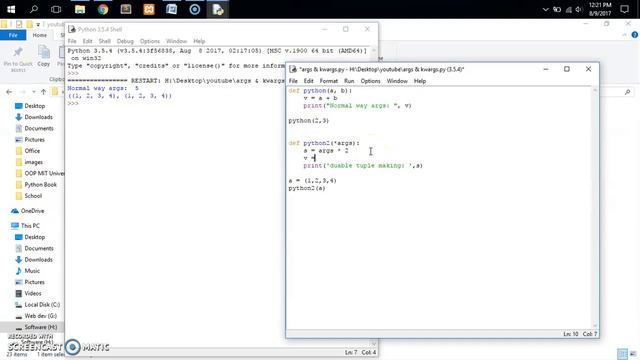 Python *args and **kwargs смотреть онлайн