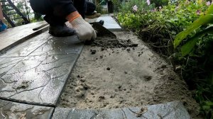 Простой способ  укладки тротуарной плитки на раствор.