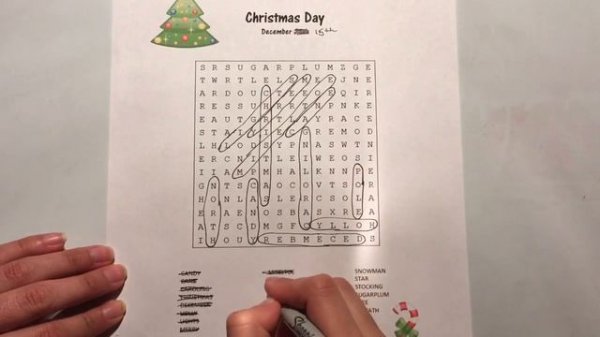 Christmas Word Search Puzzle | Word Search with me 2018
