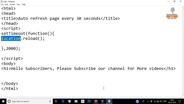 Auto refresh page every 30 seconds Using SetTimeout Function ?? смотреть онлайн