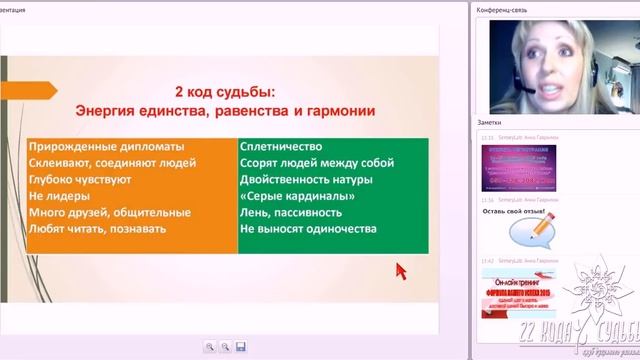 Мастер-класс Юлии Снеговой. Метод "22 кода судьбы. Диагностика предназначения" смотреть онлайн