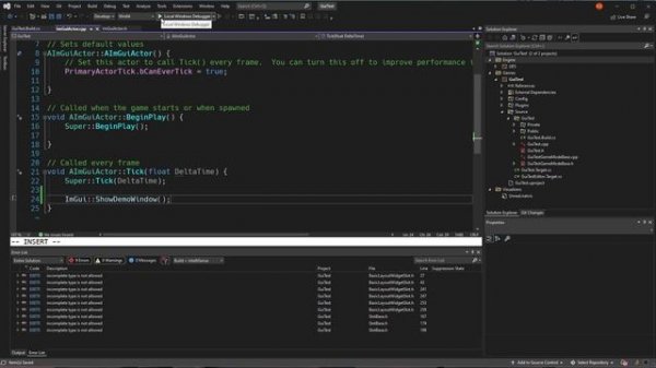 Dear ImGui in Unreal Engine 5 with C++