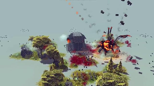 Besiege - Rolling cannon wall with 10 bomb selfdestruct option смотреть онлайн