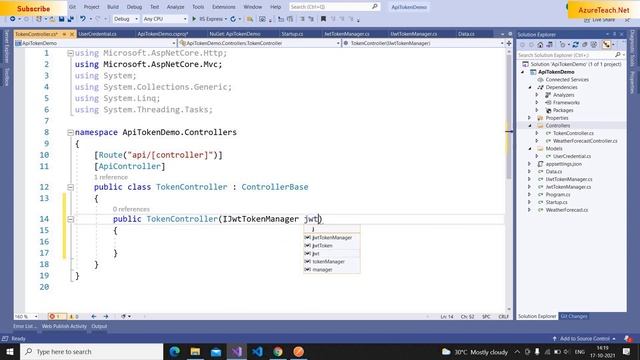 Web API token based authentication example C# step by step | Asp.Net Core смотреть онлайн