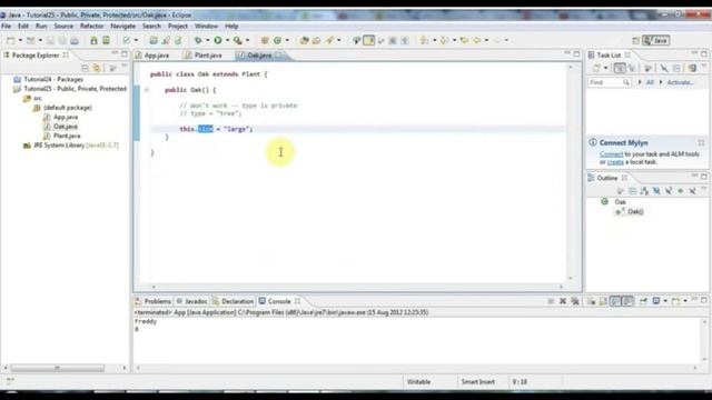Learn Java Tutorial for Beginners, Part 25: Public, Private and Protected смотреть онлайн