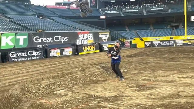 Losi LMT Takes On Full Size Monster Jam Track!!!