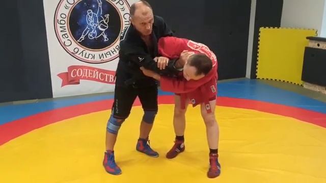 Самбо. Задняя подножка как контр приём от захвата за пояс