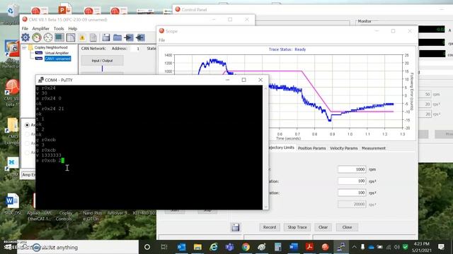 PuTTY RS232 ASCII command line Interface using Copley SER-USB-RJ11 смотреть онлайн