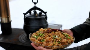 Плов по-русски или каша с перловкой в афганском казане.