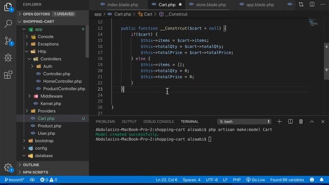Shopping Cart using Laravel 6 and Stripe Payment( Adding Cart Model) - Part 5 смотреть онлайн
