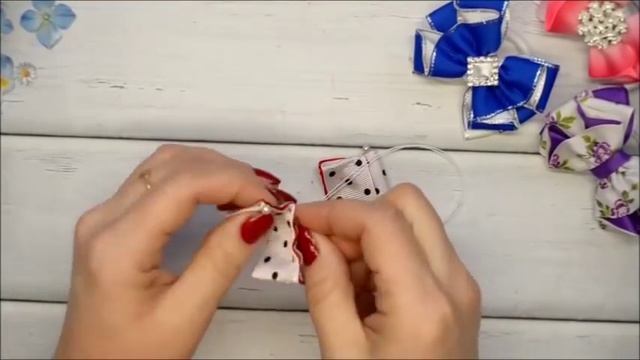 Бантики из репсовых лент для школы и садика. Канзаши /МК/Hand мade/DIY/ Kanzashi смотреть онлайн