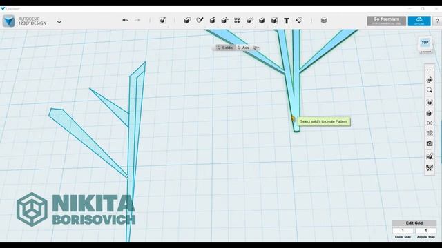 123D Design #12 Снежинка с помощью массива