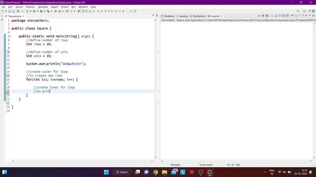 Coding Round Question - Print a star square pattern (Java) смотреть онлайн