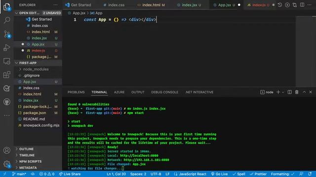[1] React scaffold project, first component course part1 #beginners #react #javascript смотреть онлайн
