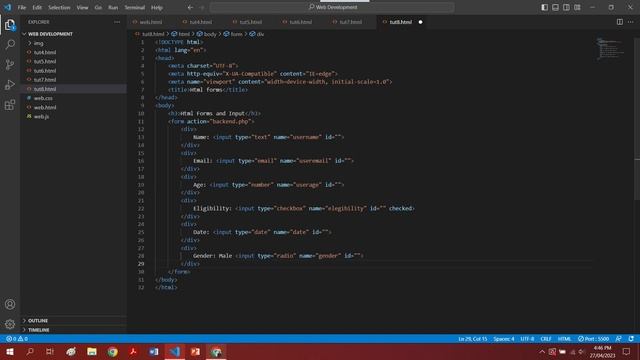 HTML Forms and Input Tags | Website kaise banaye Tutorial 8 смотреть онлайн