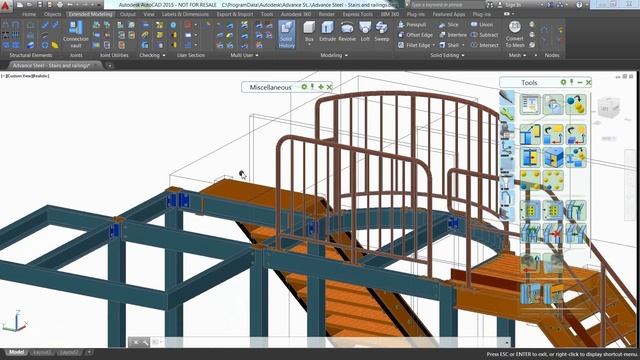 Stairs and railings with Autodesk Advance Steel смотреть онлайн