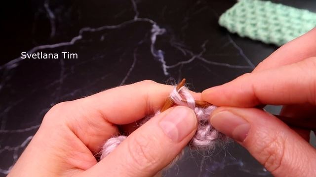 Узор Маленькие Ромбы с Обвитыми Петлями для вязания Шапочки, Шарфа, Свитера. Вязание спицами № 612