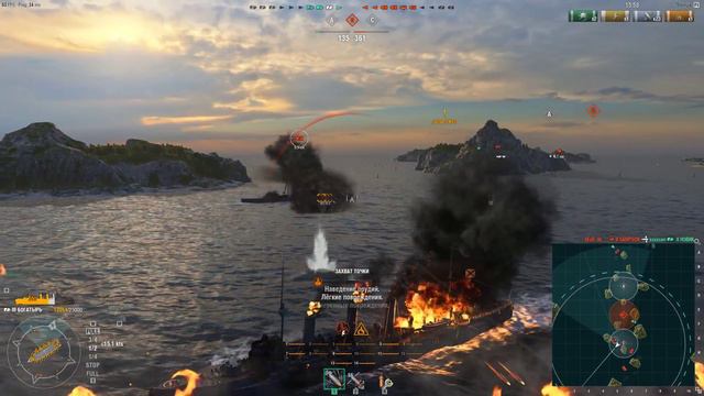 WORLD OF WARSHIPS - ИГРАЮ ЗА РУССКИМ КОРАБЛЕМ "БОГАТЫРЬ" смотреть онлайн