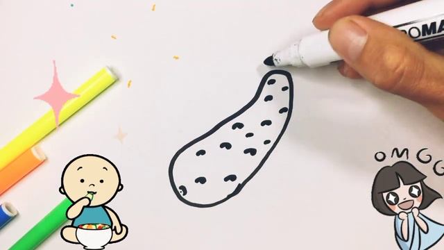 Bolalar uchun bodring chizish/How to drawing cocumber/ Как рисовать рисунки для детей огурец смотреть онлайн