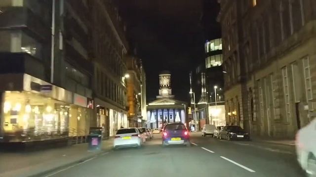 Glasgow at night, Scotland dash cam / Глазго UK смотреть онлайн