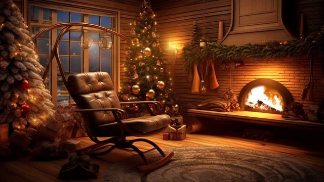 MERRY CHRISTMAS 2024: Instrumental Christmas Music With Cracking Fireplace - Cozy Christmas Ambienc