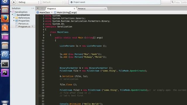 C# - serialization & deserialization - Using Mono смотреть онлайн