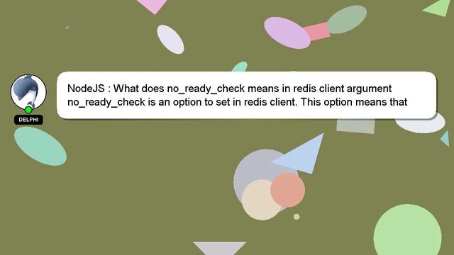 NodeJS : What does no_ready_check means in redis client argument смотреть онлайн