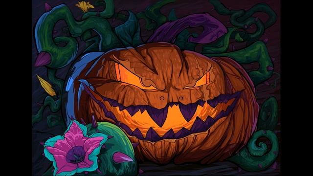 Хэллоуин! Рисование иллюстрации тыквы монстра к празднику! Step by step. смотреть онлайн