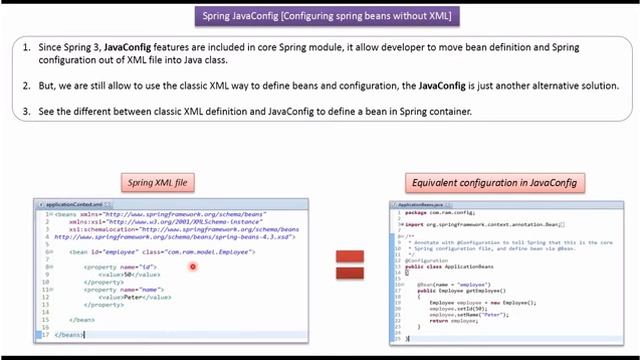 Spring Bean Configuration with @Configuration and @Bean [Employee Setter Method] | Spring Tutorial смотреть онлайн