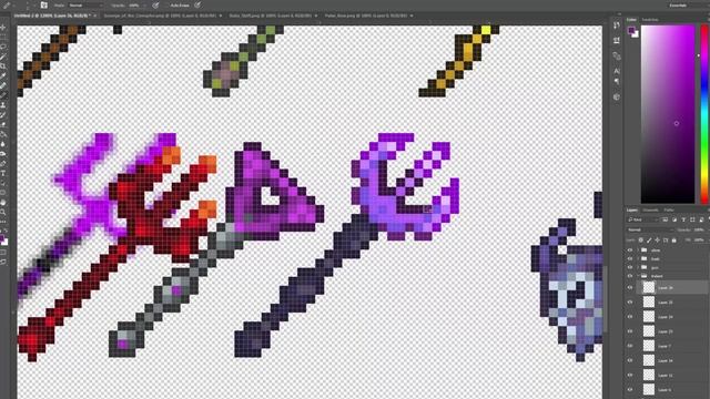 Terraria 1.3 SuperMod Item Spriting - Pixel Art - Ersion Mod - #4 Rod Of Pain - Shadow Trident смотреть онлайн