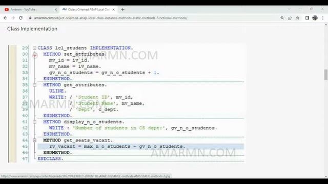 Object Oriented ABAP Local Class Instance Methods Static Methods Functional Methods смотреть онлайн