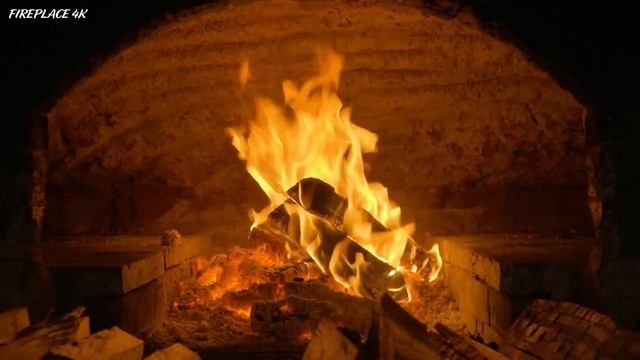 FIREPLACE 4K - Cozy Fire Background (12 HOURS), Fireplace video with Burning Logs & Fire Sounds #1 смотреть онлайн