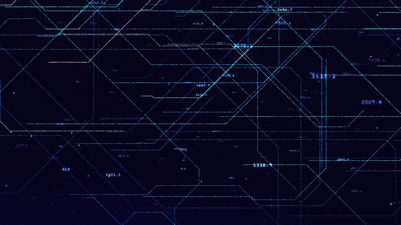 Анимированный абстрактный геометрический хай-тек темный фон: Техно линии