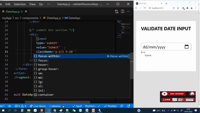 #12 Validate Date Input with React Hook Form v7 - React Micro Project for Beginners смотреть онлайн