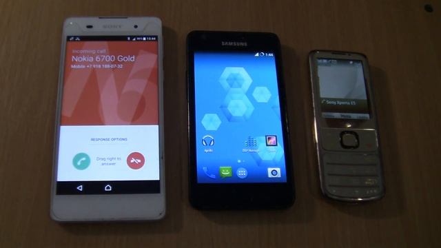 Incoming call & Outgoing call at the Same Time Samsung Galaxy S2 CyanogenMod+Nokia 6700+Sony E5 смотреть онлайн