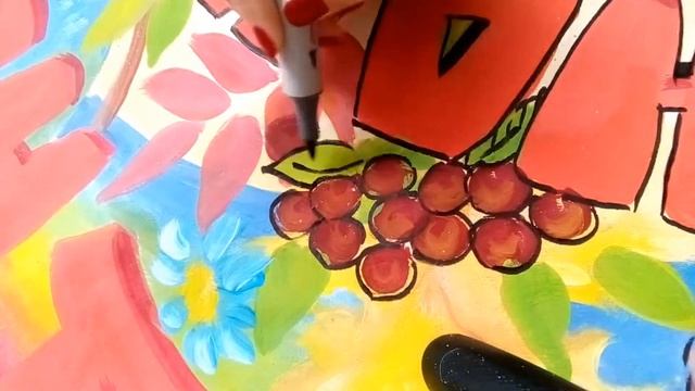 Рисую плакат к 1 Сентября | темпера и белая строительная краска смотреть онлайн