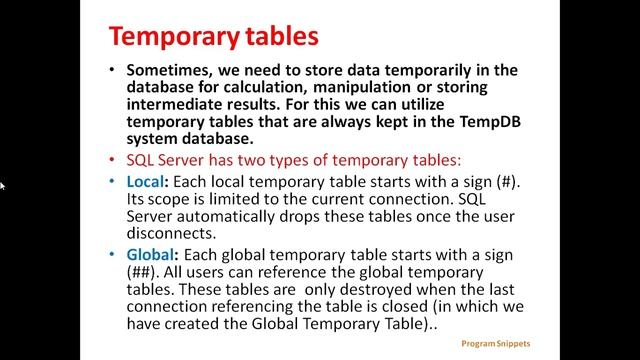 Types Of Tables In MS SQL Server смотреть онлайн