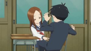 Takagi san tickling Nishikata anime scene