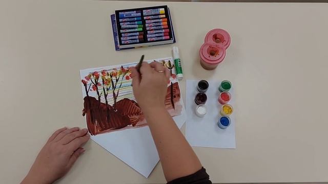 Рисование гуашью "Туристическая палатка в лесу" смотреть онлайн