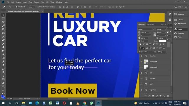 How to design Rent a car social media post in adobe photoshop смотреть онлайн