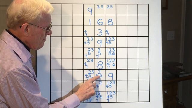 Tutorial #35 For hard puzzles. Advanced rule of Exclusion. (box/line reduction) смотреть онлайн
