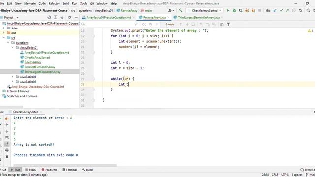 Anuj Bhaiya Unacademy Java DSA Course | Array Basics Part 01 | 08th June Practice Question. смотреть онлайн