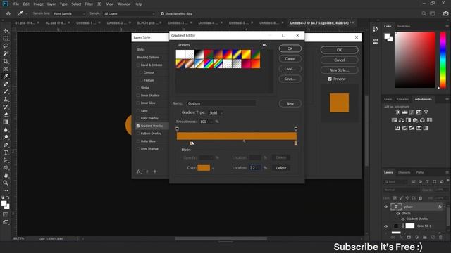 Gold Text Effect - Photoshop tutorial 2022 смотреть онлайн