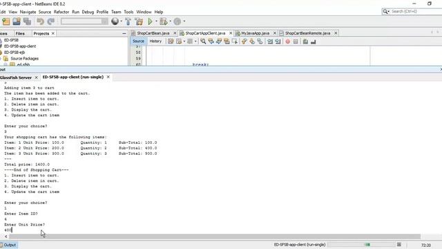Shopping Cart in Java EJB CRUD Operations Stateful Session Bean Demo Video смотреть онлайн