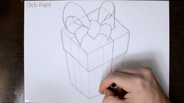 Как нарисовать простой 3Д рисунок Подарок ?? смотреть онлайн