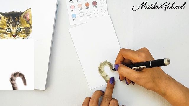 Рисуем анималисту. Создаем открытку с пушистым хвостиком.