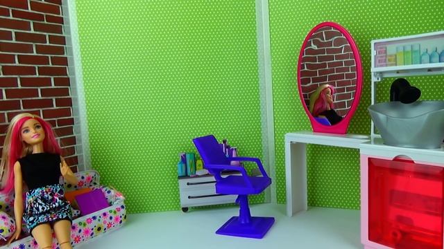 Салон красоты куклы Барби. Игровой набор для девочек салон Стиль волос. Barbie Doll Hair Style Salo