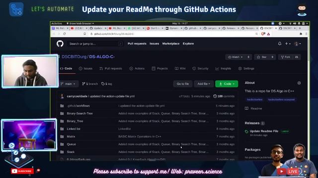 Update your Readme through GitHub Actions | Praveen Kumar Purushothaman | Kartikey Rawat смотреть онлайн