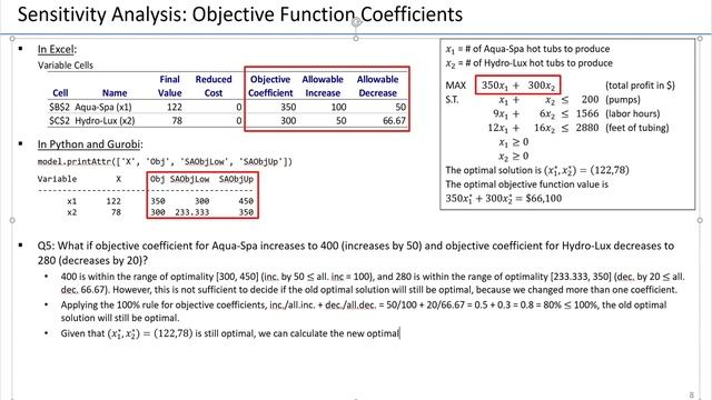 04. Sensitivity Analysis for LP - Changing multiple objective coefficients and the 100% rule смотреть онлайн