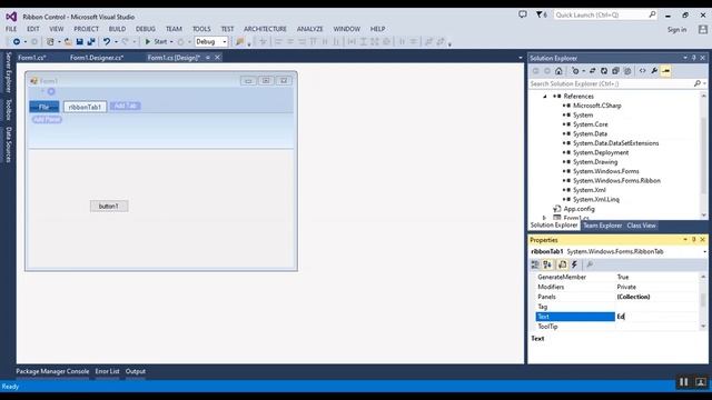 How to add Ribbon Control in Winforms C# смотреть онлайн